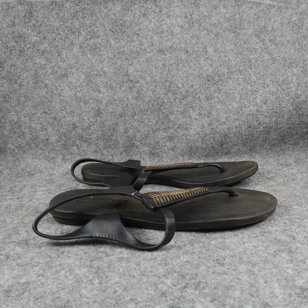 Montego Bay Club Shoes Womens 38 Sandals Casual Rubber Flat Fashion Thong Black